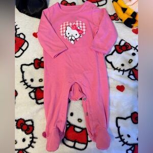 Hello Kitty Pink Heart One Piece Footie